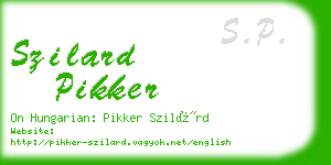 szilard pikker business card